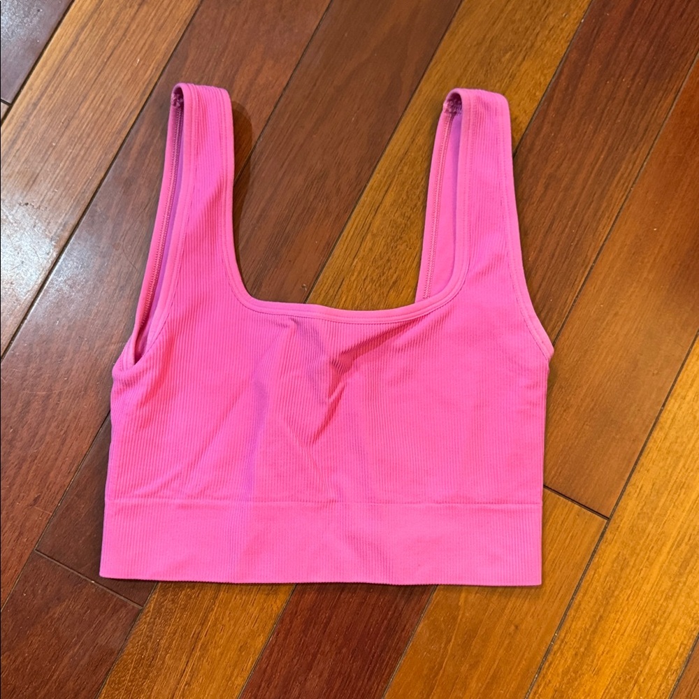 DSG Ribbed Crop Tank Top Small Hot Pink